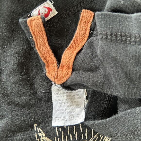 Appaman T Shirt Size 2T Glow-in-the-Dark Fox Long Sleeve Black - Picture 5 of 6